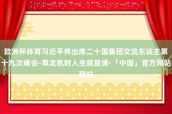 欧洲杯体育习近平将出席二十国集团交流东谈主第十九次峰会-尊龙凯时人生就是博·「中国」官方网站