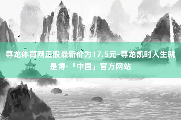 尊龙体育网正股最新价为17.5元-尊龙凯时人生就是博·「中国」官方网站