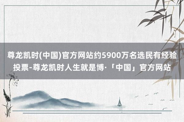 尊龙凯时(中国)官方网站约5900万名选民有经验投票-尊龙凯时人生就是博·「中国」官方网站